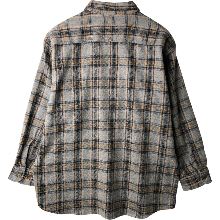 90s~00'S St. John's Bay Long Sleeve Heavy Flannel Check Shirt Men's XL Vintage cotton gray type Vintage Second Hand