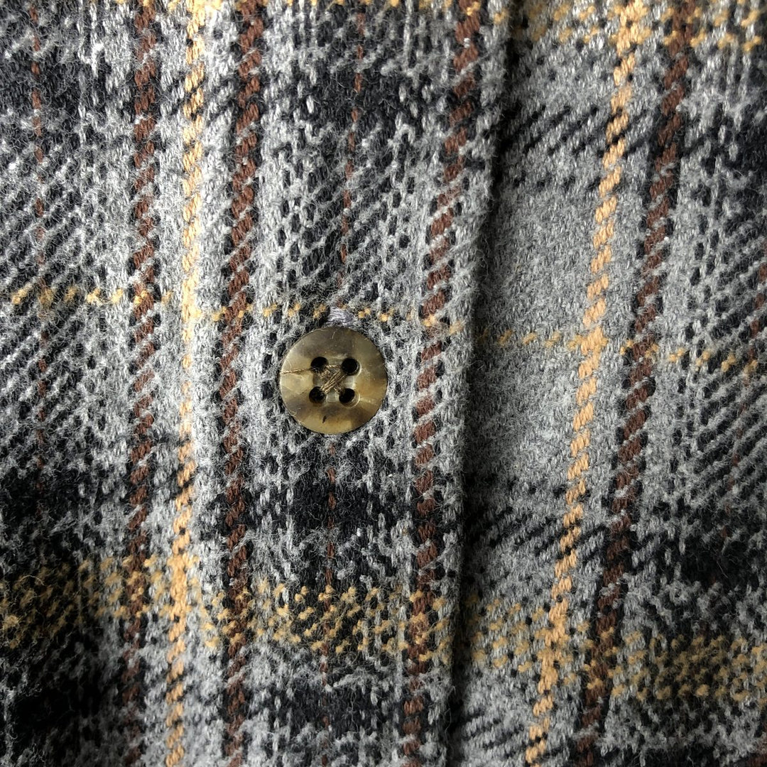 90s~00'S St. John's Bay Long Sleeve Heavy Flannel Check Shirt Men's XL Vintage cotton gray type Vintage Second Hand