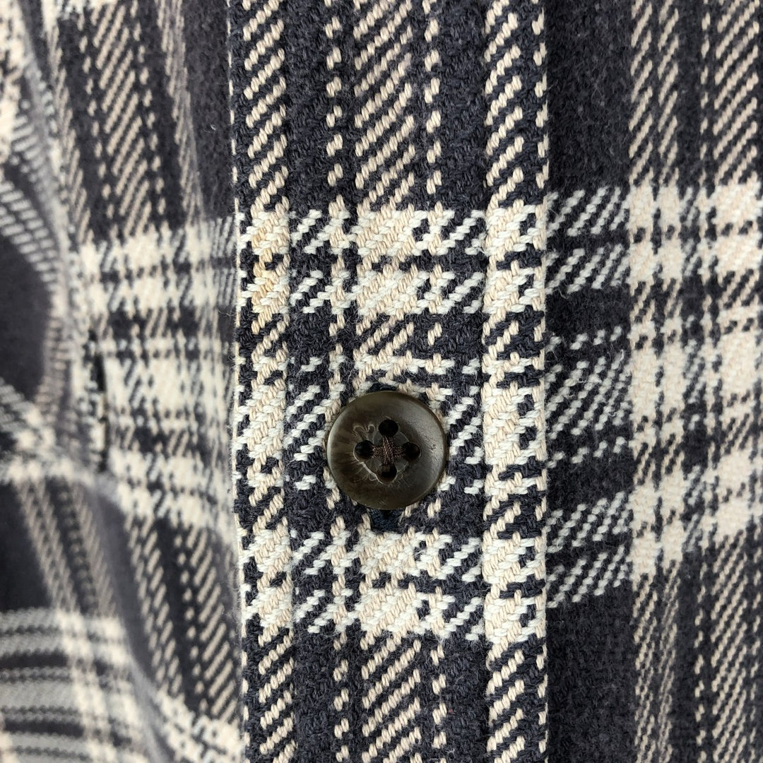 90s~00'S St. John's Bay Long Sleeve Heavy Flannel Check Shirt Men's XL Vintage cotton brown type Vintage Second Hand