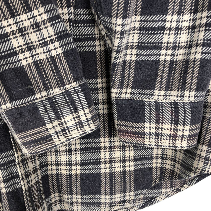 90s~00'S St. John's Bay Long Sleeve Heavy Flannel Check Shirt Men's XL Vintage cotton brown type Vintage Second Hand