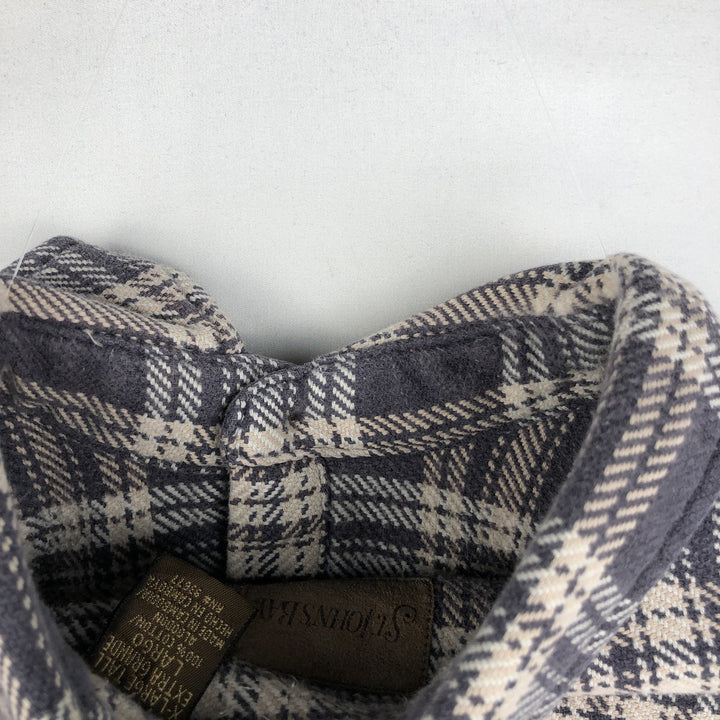 90s~00'S St. John's Bay Long Sleeve Heavy Flannel Check Shirt Men's XL Vintage cotton brown type Vintage Second Hand