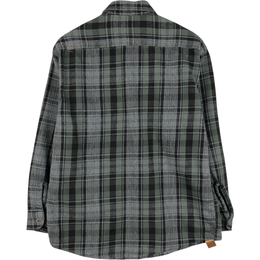 Vintage 90s-00'S St. John's Bay long-sleeved flannel check shirt, size M, men's cotton gray type Vintage Second Hand