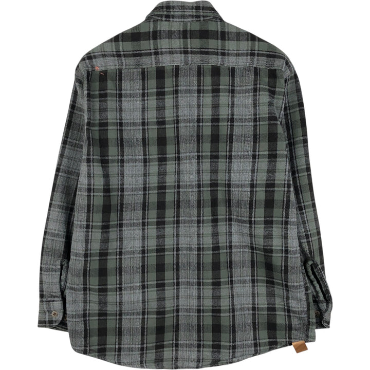 Vintage 90s-00'S St. John's Bay long-sleeved flannel check shirt, size M, men's cotton gray type Vintage Second Hand