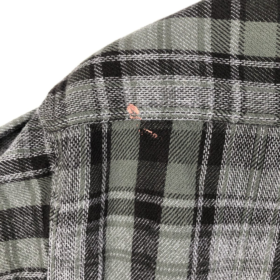 Vintage 90s-00'S St. John's Bay long-sleeved flannel check shirt, size M, men's cotton gray type Vintage Second Hand