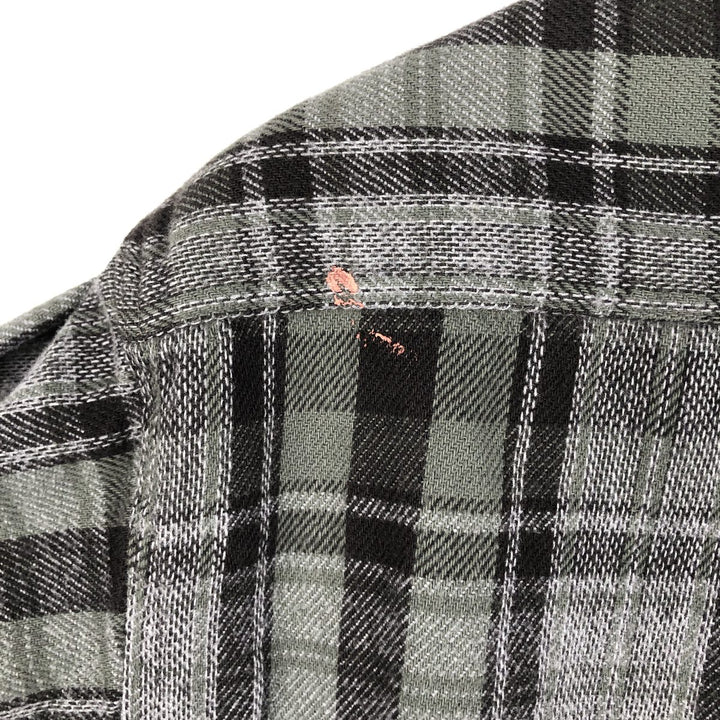 Vintage 90s-00'S St. John's Bay long-sleeved flannel check shirt, size M, men's cotton gray type Vintage Second Hand