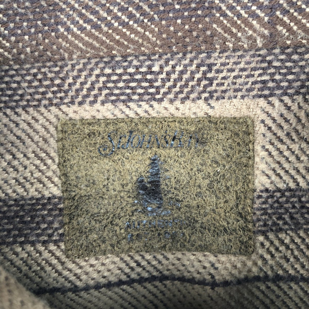 90s-00'S Vintage St. John's Bay Long Sleeve Flannel Check Shirt, Men's Size XL cotton brown type Vintage Second Hand