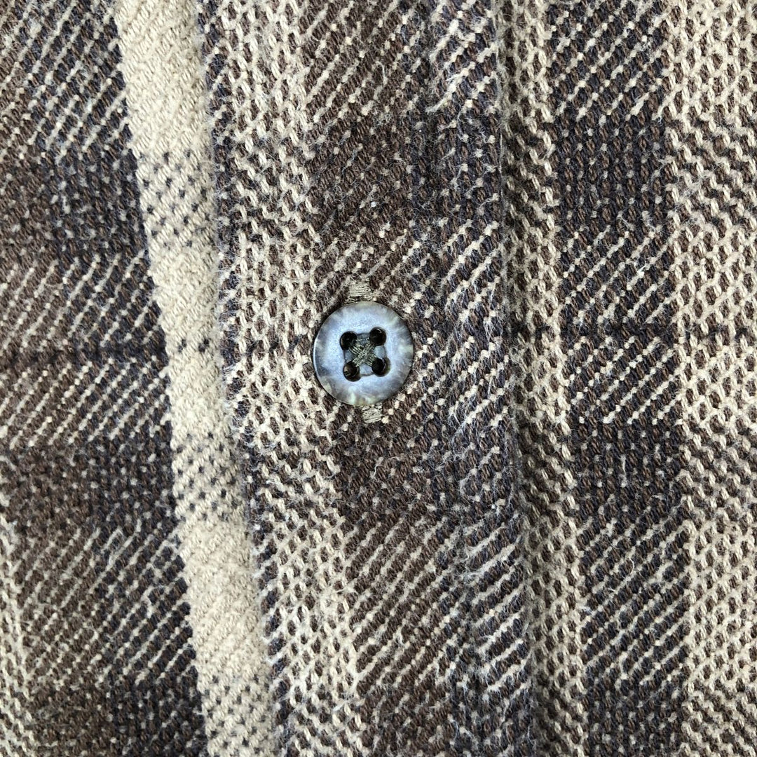90s-00'S Vintage St. John's Bay Long Sleeve Flannel Check Shirt, Men's Size XL cotton brown type Vintage Second Hand