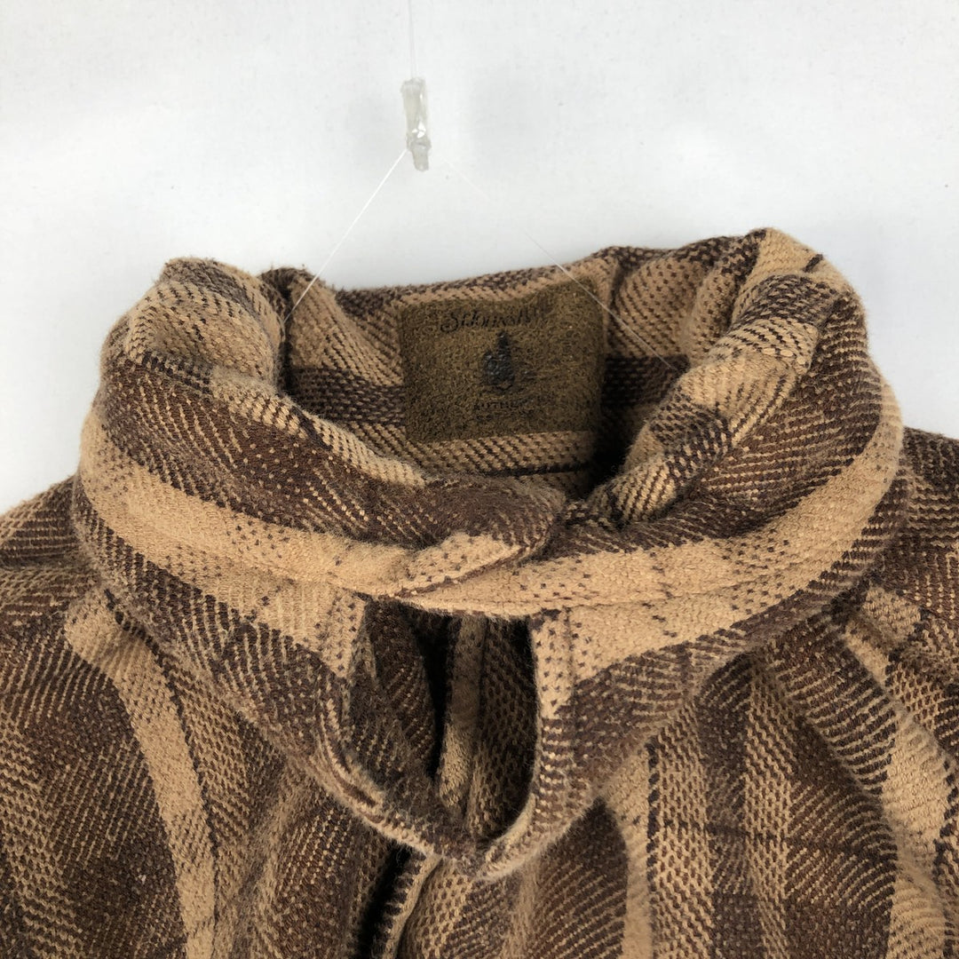 90s-00'S Vintage St. John's Bay Long Sleeve Flannel Check Shirt, Men's Size XL cotton brown type Vintage Second Hand