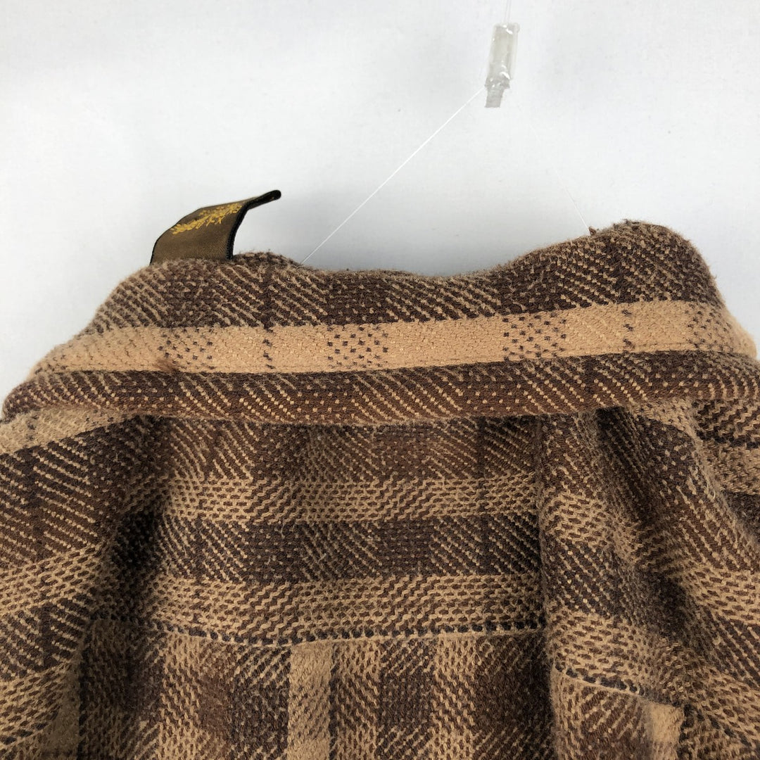 90s-00'S Vintage St. John's Bay Long Sleeve Flannel Check Shirt, Men's Size XL cotton brown type Vintage Second Hand