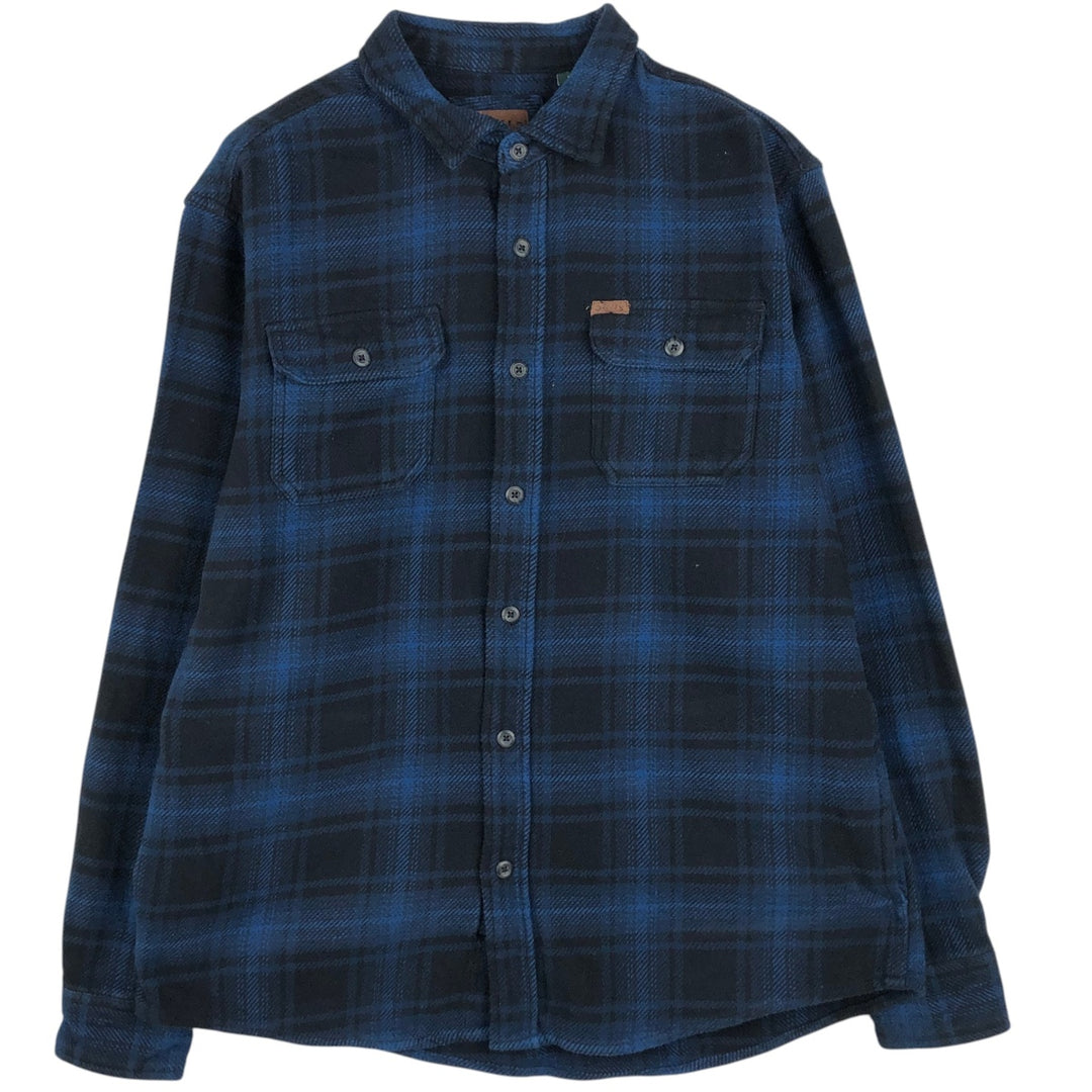 ORVIS Long Sleeve Flannel Check Shirt, Men's Size L cotton black type Vintage Second Hand