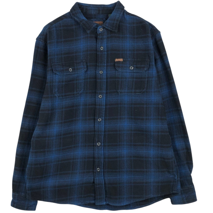 ORVIS Long Sleeve Flannel Check Shirt, Men's Size L cotton black type Vintage Second Hand