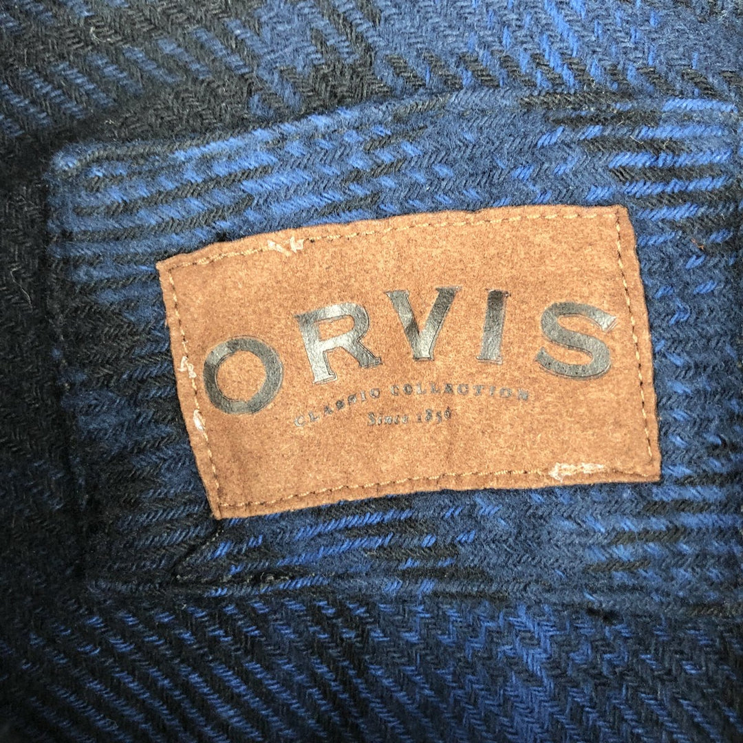 ORVIS Long Sleeve Flannel Check Shirt, Men's Size L cotton black type Vintage Second Hand