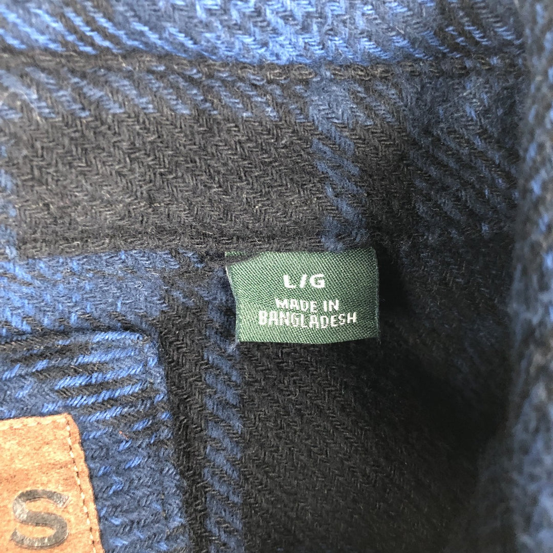 ORVIS Long Sleeve Flannel Check Shirt, Men's Size L cotton black type Vintage Second Hand