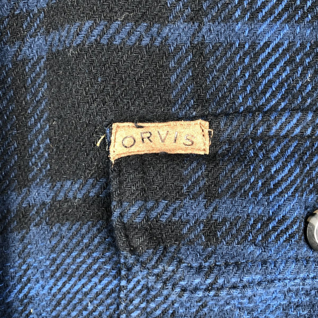 ORVIS Long Sleeve Flannel Check Shirt, Men's Size L cotton black type Vintage Second Hand