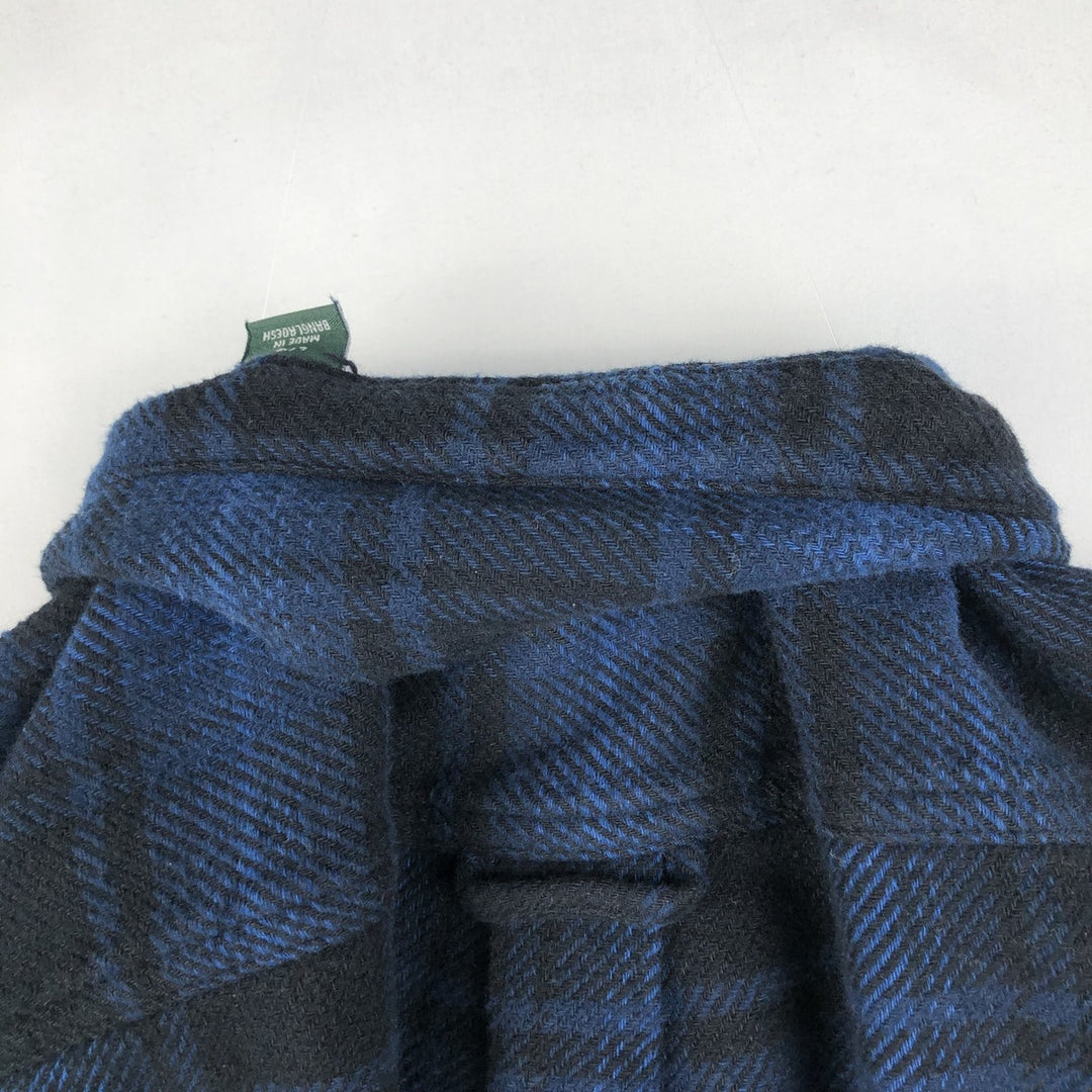 ORVIS Long Sleeve Flannel Check Shirt, Men's Size L cotton black type Vintage Second Hand