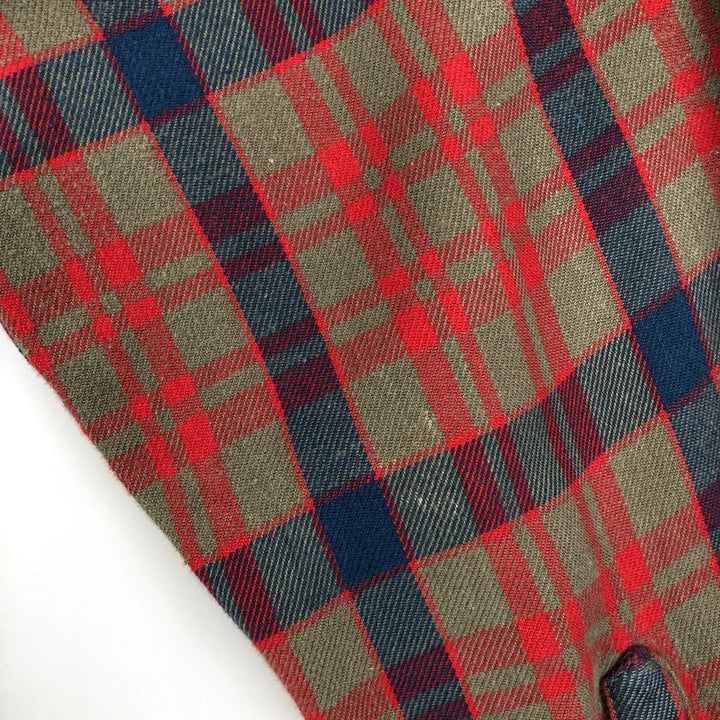 70s-80'S Woolrich Long-Sleeve Button-Down Light Flannel Check Shirt, Men's Size L (Equivalent), Vintage cotton red type Vintage Second Hand