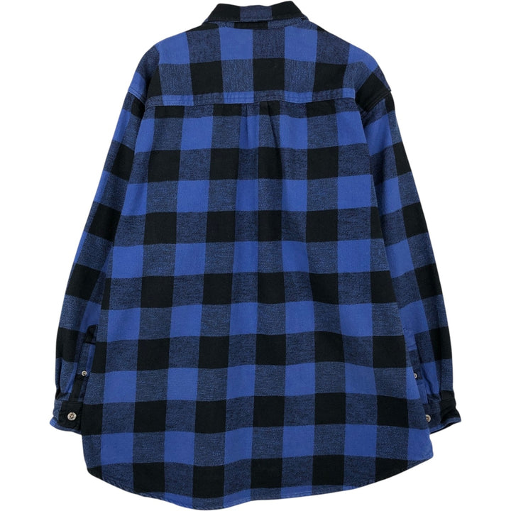 Field & Stream Buffalo Check Long Sleeve Heavy Flannel Check Shirt, Men's Size XL cotton black type Vintage Second Hand