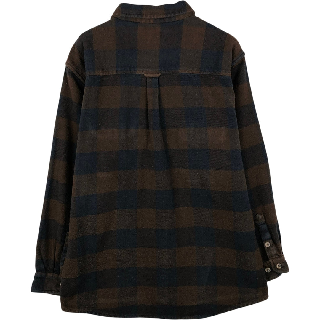 FIELD and STREAM Buffalo Check Long Sleeve Flannel Check Shirt, Men's Size L cotton brown type Vintage Second Hand