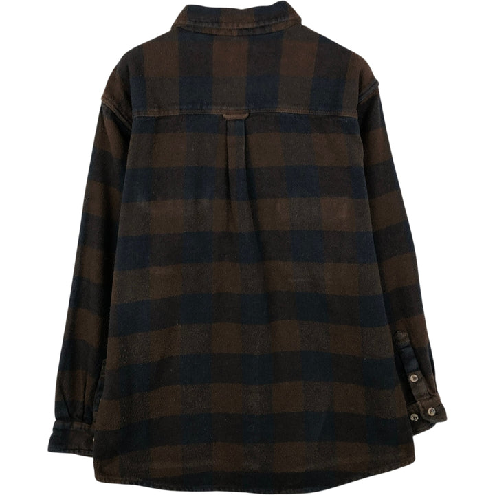 FIELD and STREAM Buffalo Check Long Sleeve Flannel Check Shirt, Men's Size L cotton brown type Vintage Second Hand