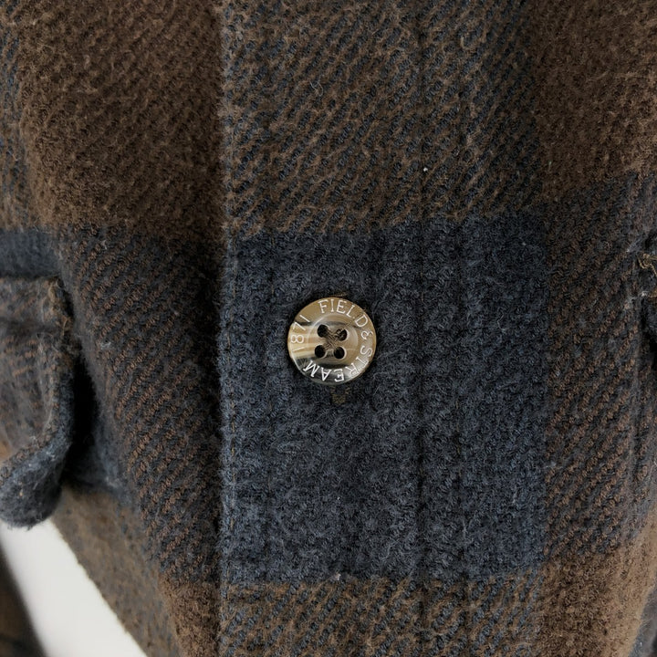 FIELD and STREAM Buffalo Check Long Sleeve Flannel Check Shirt, Men's Size L cotton brown type Vintage Second Hand