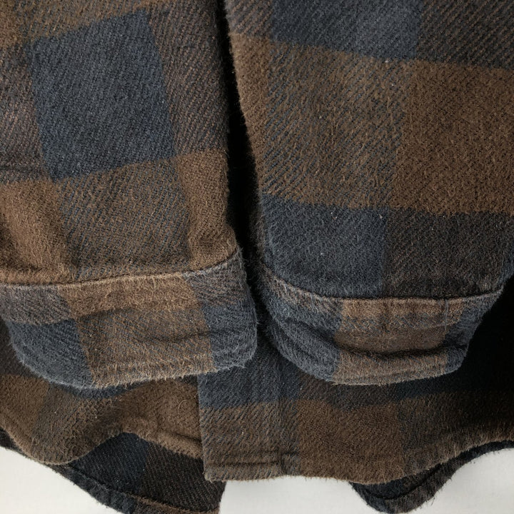 FIELD and STREAM Buffalo Check Long Sleeve Flannel Check Shirt, Men's Size L cotton brown type Vintage Second Hand