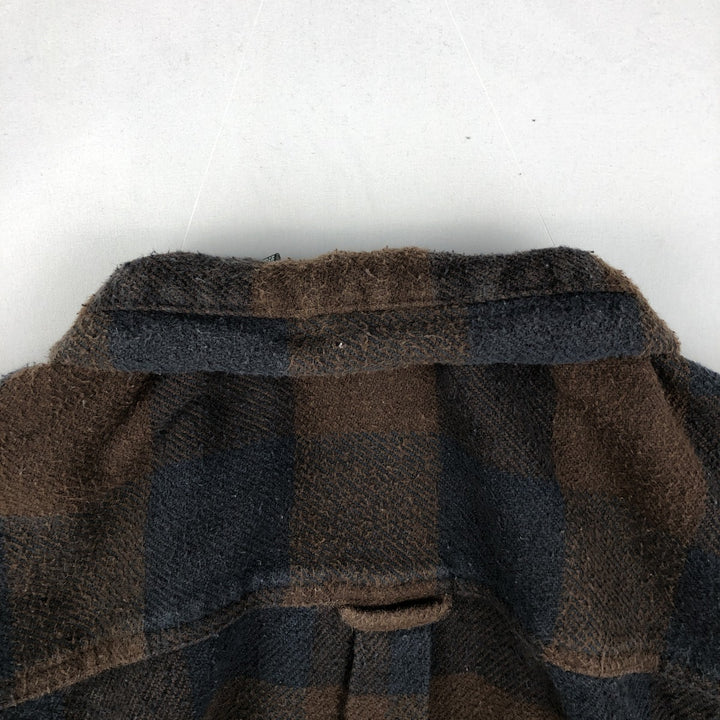FIELD and STREAM Buffalo Check Long Sleeve Flannel Check Shirt, Men's Size L cotton brown type Vintage Second Hand
