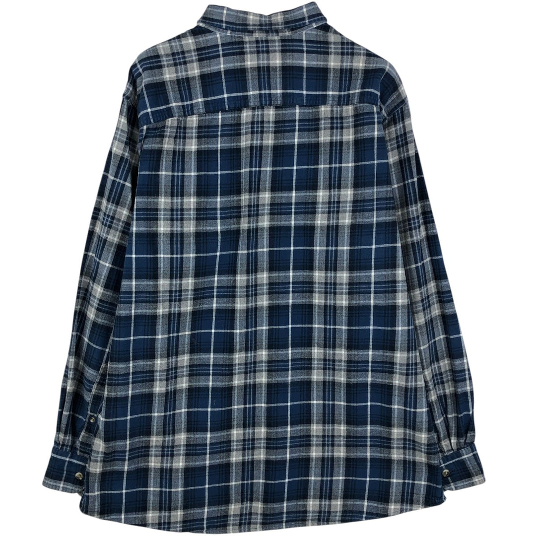 RED HEAD Long-Sleeve Button-Down Light Flannel Check Shirt, Men's Size XL (approx.) cotton blue type Vintage Second Hand