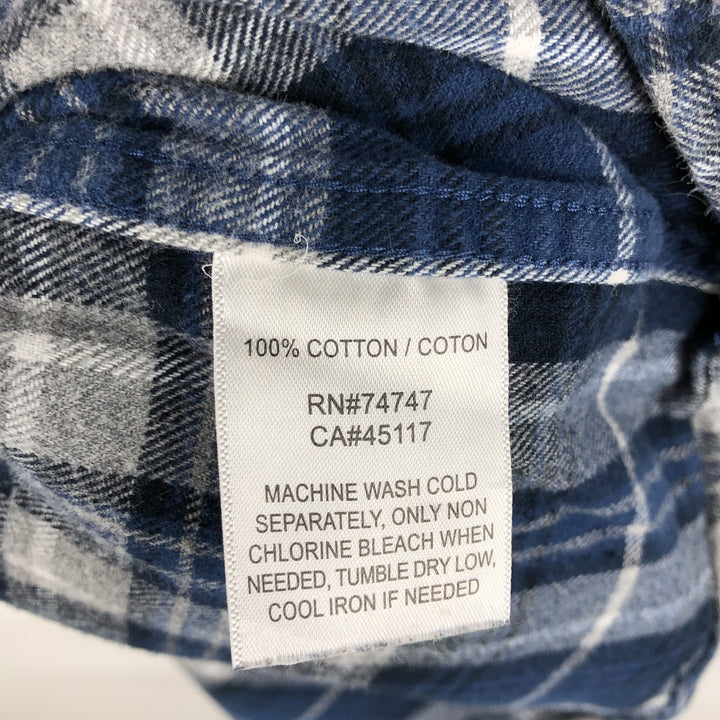RED HEAD Long-Sleeve Button-Down Light Flannel Check Shirt, Men's Size XL (approx.) cotton blue type Vintage Second Hand