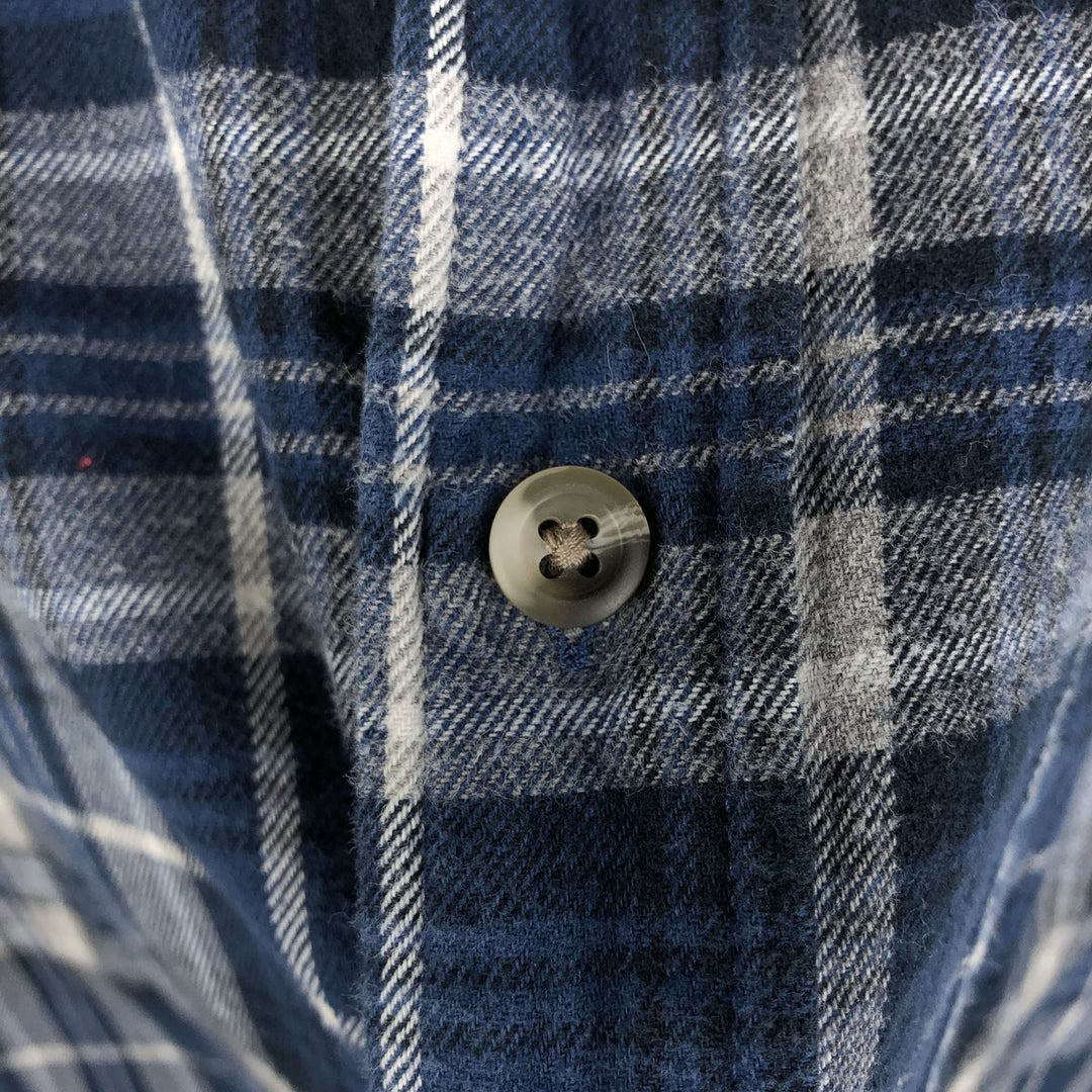 RED HEAD Long-Sleeve Button-Down Light Flannel Check Shirt, Men's Size XL (approx.) cotton blue type Vintage Second Hand