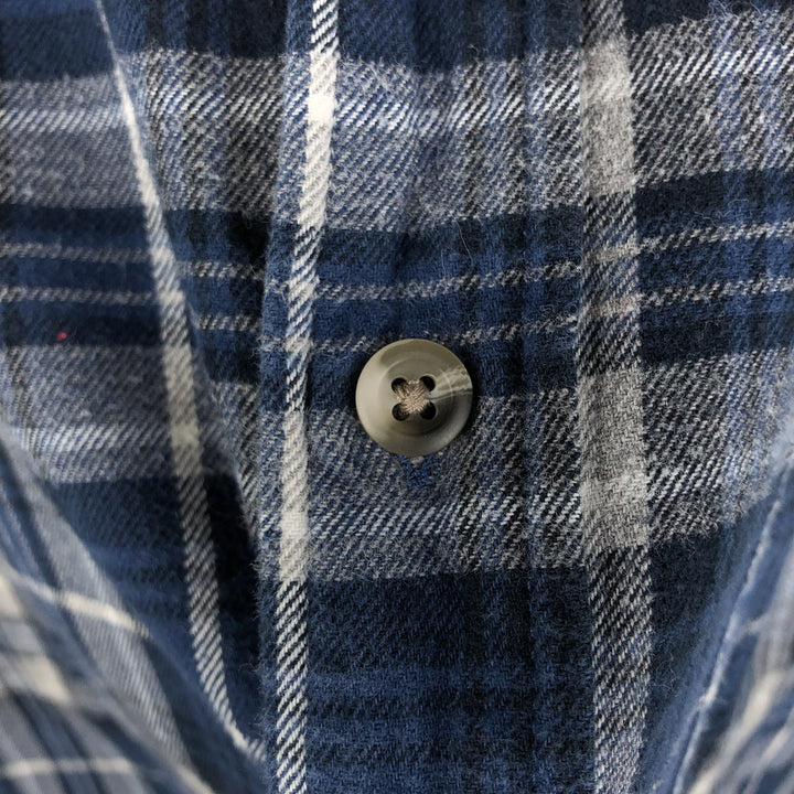 RED HEAD Long-Sleeve Button-Down Light Flannel Check Shirt, Men's Size XL (approx.) cotton blue type Vintage Second Hand