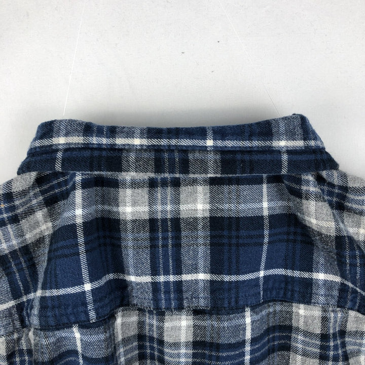RED HEAD Long-Sleeve Button-Down Light Flannel Check Shirt, Men's Size XL (approx.) cotton blue type Vintage Second Hand