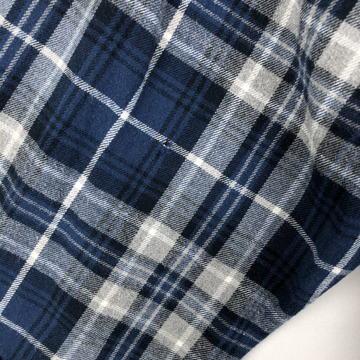 RED HEAD Long-Sleeve Button-Down Light Flannel Check Shirt, Men's Size XL (approx.) cotton blue type Vintage Second Hand