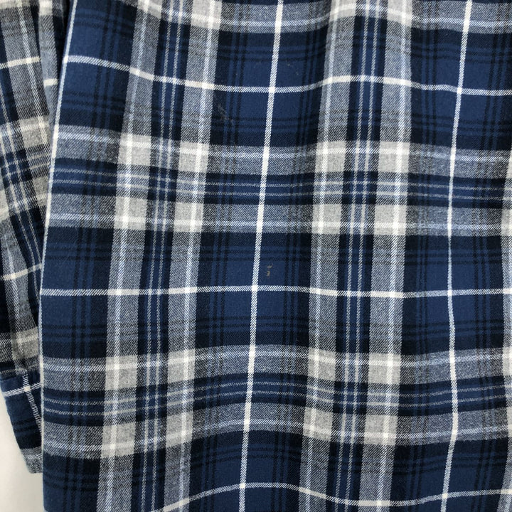 RED HEAD Long-Sleeve Button-Down Light Flannel Check Shirt, Men's Size XL (approx.) cotton blue type Vintage Second Hand