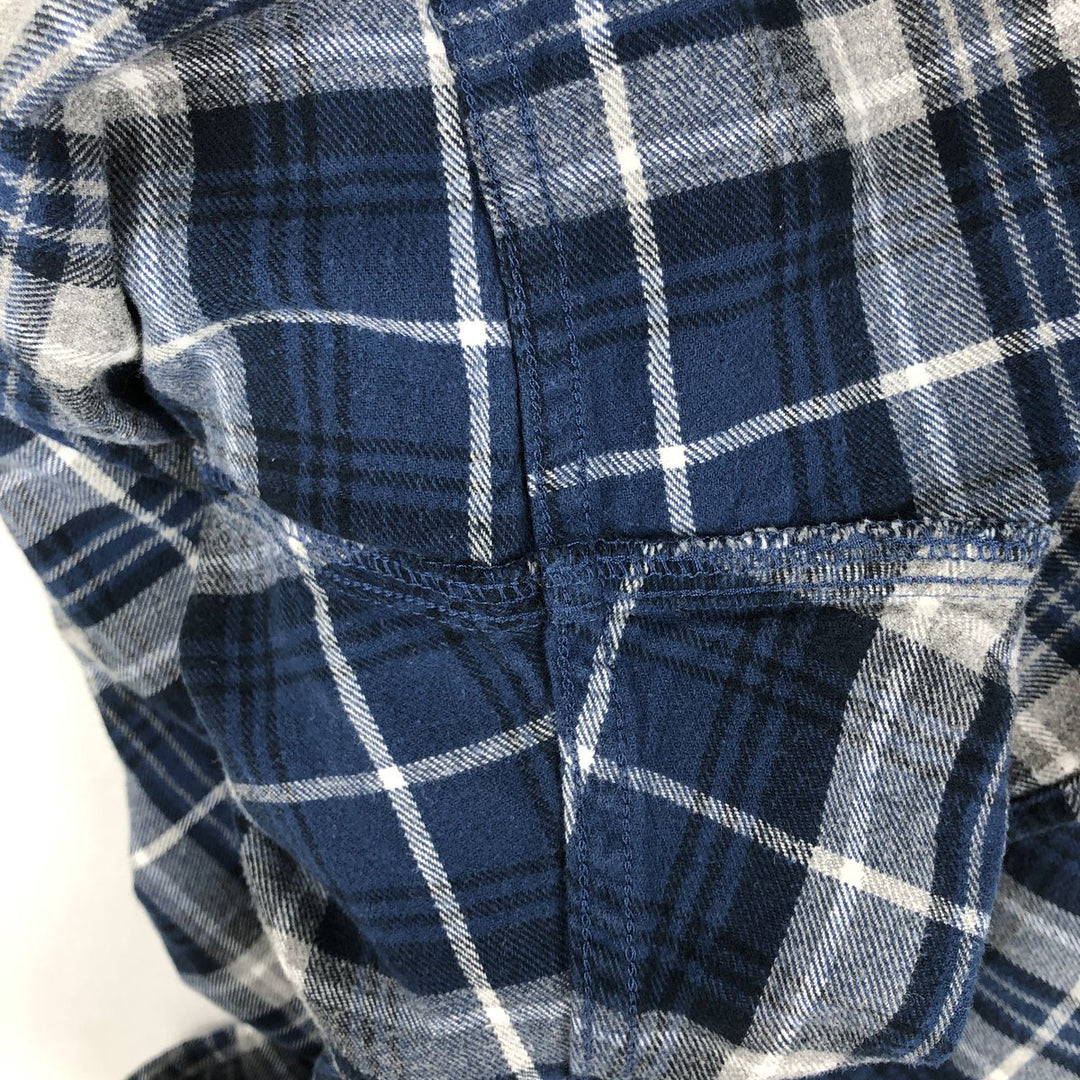 RED HEAD Long-Sleeve Button-Down Light Flannel Check Shirt, Men's Size XL (approx.) cotton blue type Vintage Second Hand