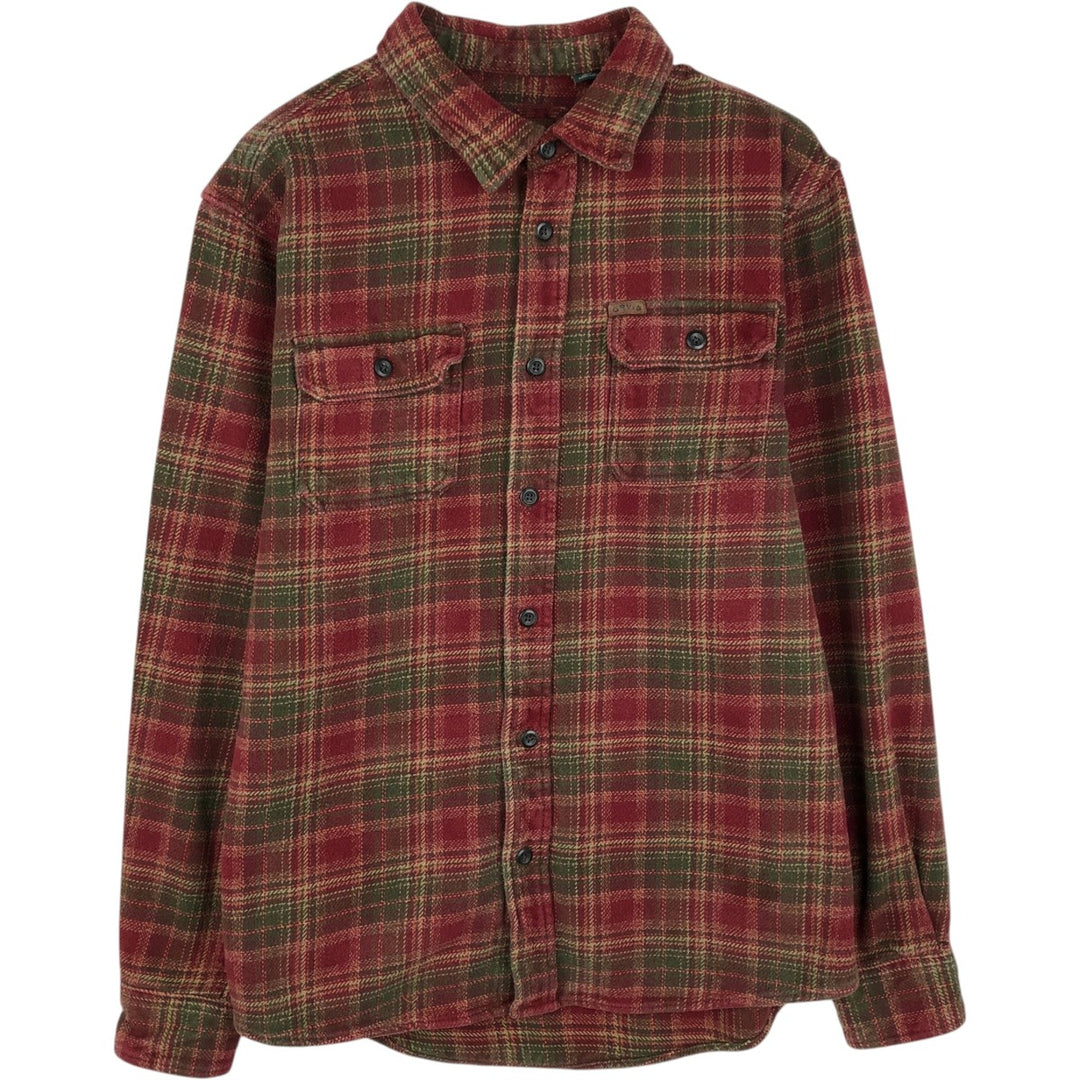 ORVIS Long Sleeve Flannel Check Shirt, Men's Size L cotton red type Vintage Second Hand
