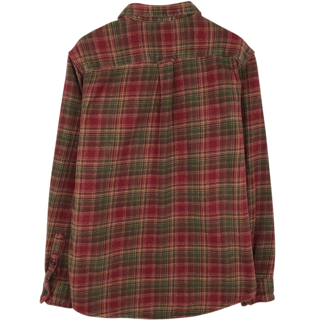ORVIS Long Sleeve Flannel Check Shirt, Men's Size L cotton red type Vintage Second Hand
