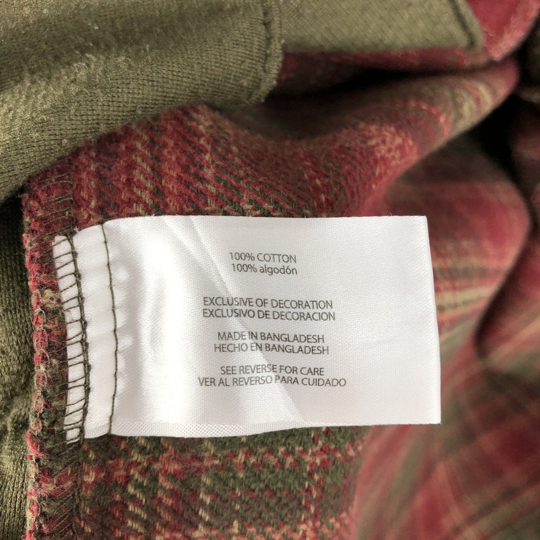 ORVIS Long Sleeve Flannel Check Shirt, Men's Size L cotton red type Vintage Second Hand