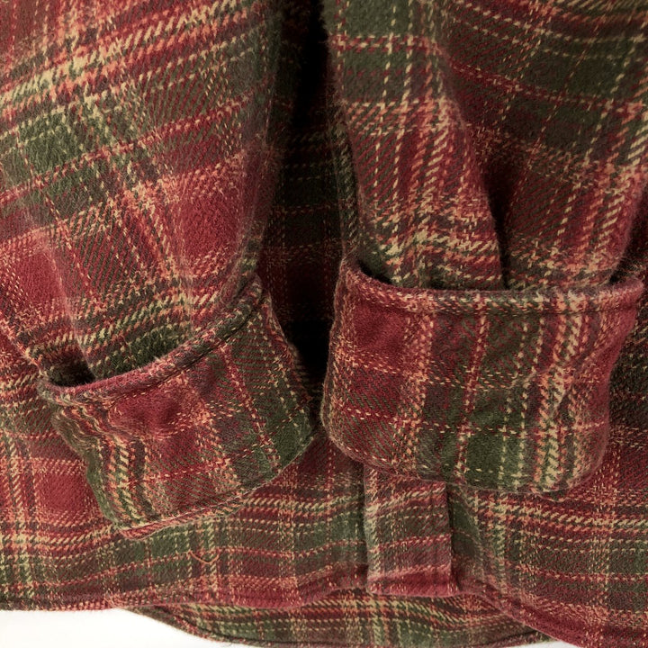 ORVIS Long Sleeve Flannel Check Shirt, Men's Size L cotton red type Vintage Second Hand