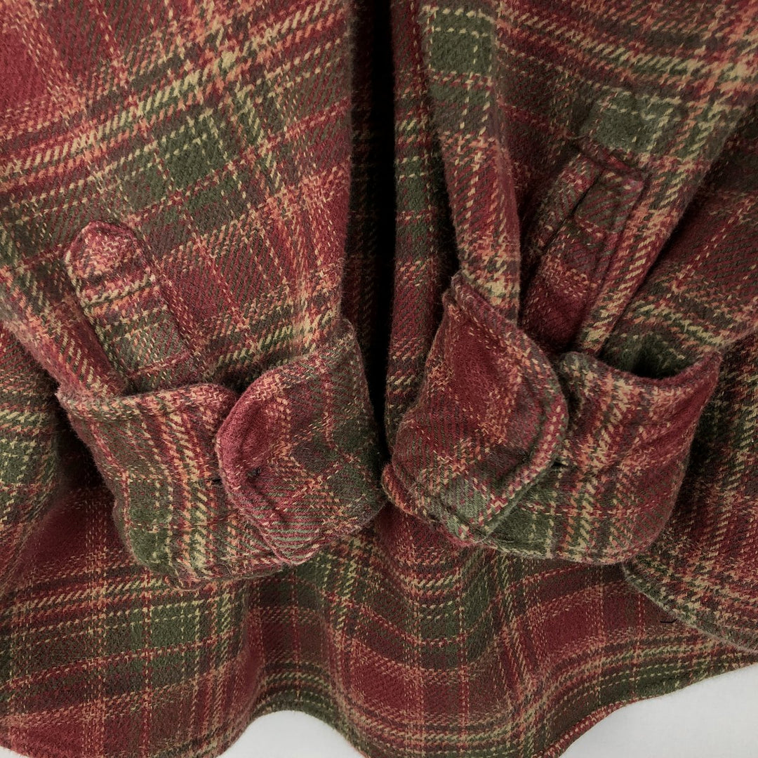 ORVIS Long Sleeve Flannel Check Shirt, Men's Size L cotton red type Vintage Second Hand