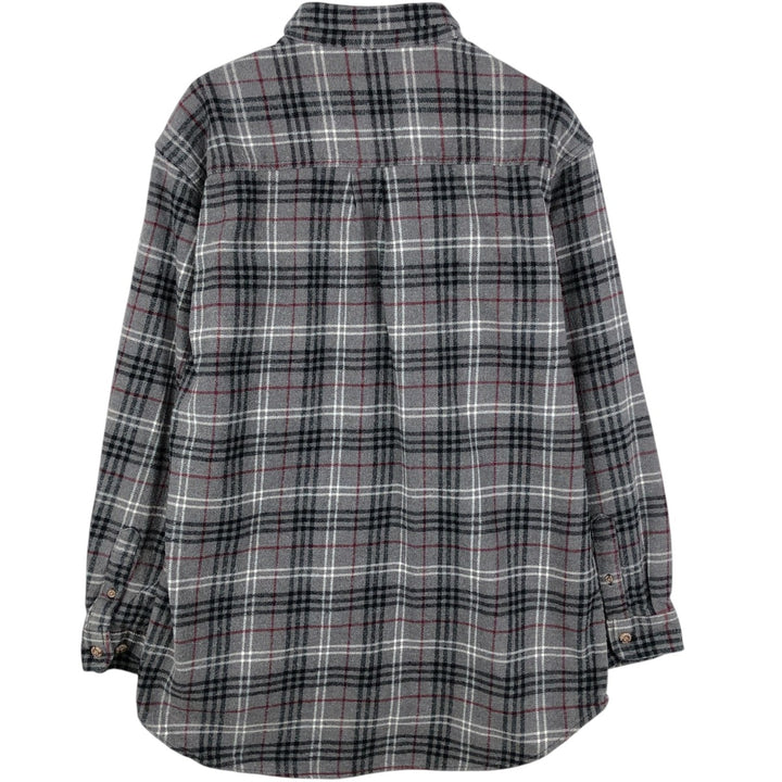 FIELD and STREAM Tartan Check Long-Sleeve Flannel Check Shirt, Men's Size XL (approx.) unclear gray type Vintage Second Hand