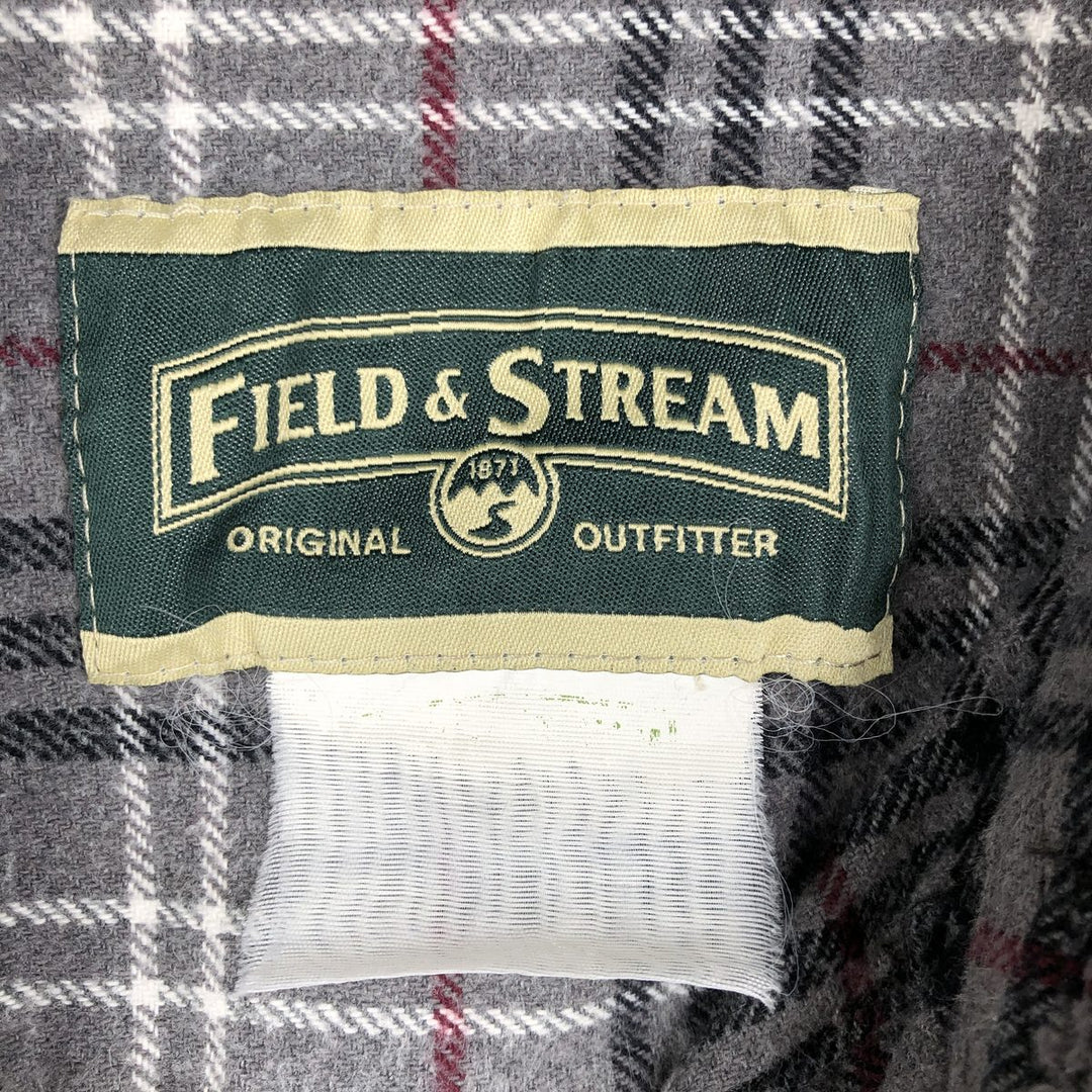 FIELD and STREAM Tartan Check Long-Sleeve Flannel Check Shirt, Men's Size XL (approx.) unclear gray type Vintage Second Hand