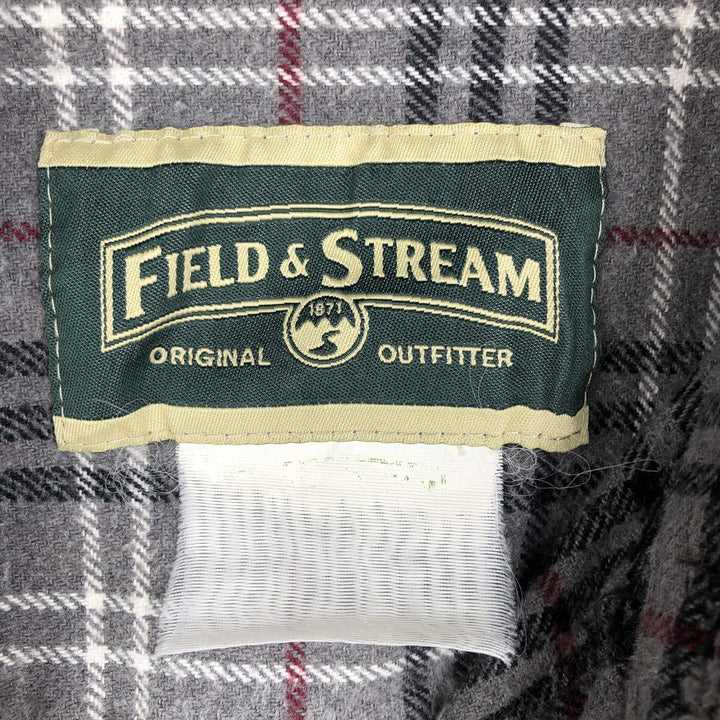 FIELD and STREAM Tartan Check Long-Sleeve Flannel Check Shirt, Men's Size XL (approx.) unclear gray type Vintage Second Hand