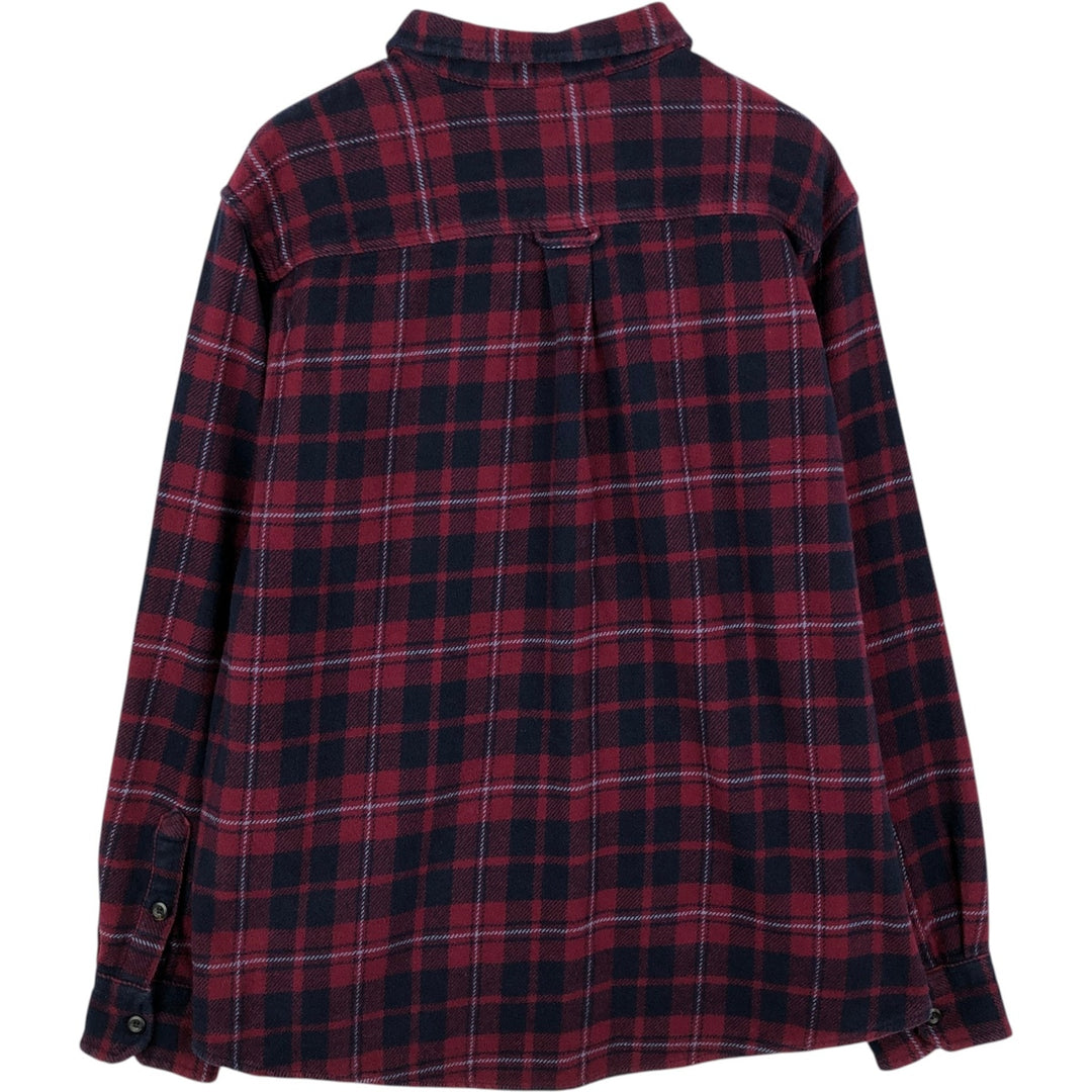Orvis Long Sleeve Flannel Check Shirt, Men's XXL cotton red type Vintage Second Hand