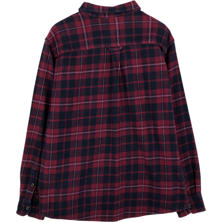 Orvis Long Sleeve Flannel Check Shirt, Men's XXL cotton red type Vintage Second Hand