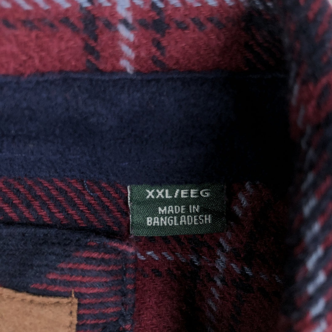 Orvis Long Sleeve Flannel Check Shirt, Men's XXL cotton red type Vintage Second Hand