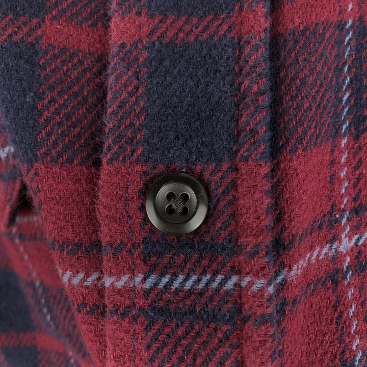 Orvis Long Sleeve Flannel Check Shirt, Men's XXL cotton red type Vintage Second Hand