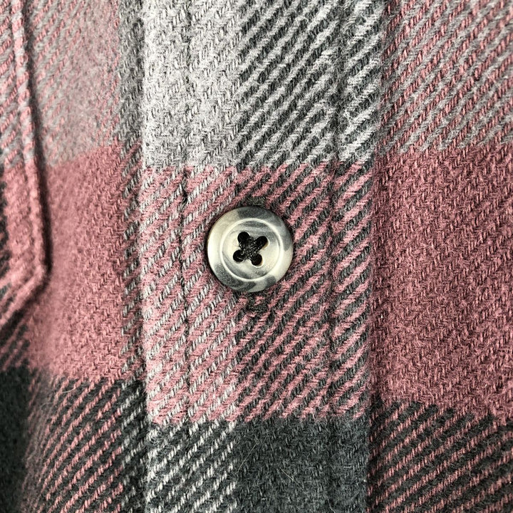 ORVIS Long Sleeve Heavy Flannel Check Shirt, Men's Size M cotton purple type Vintage Second Hand
