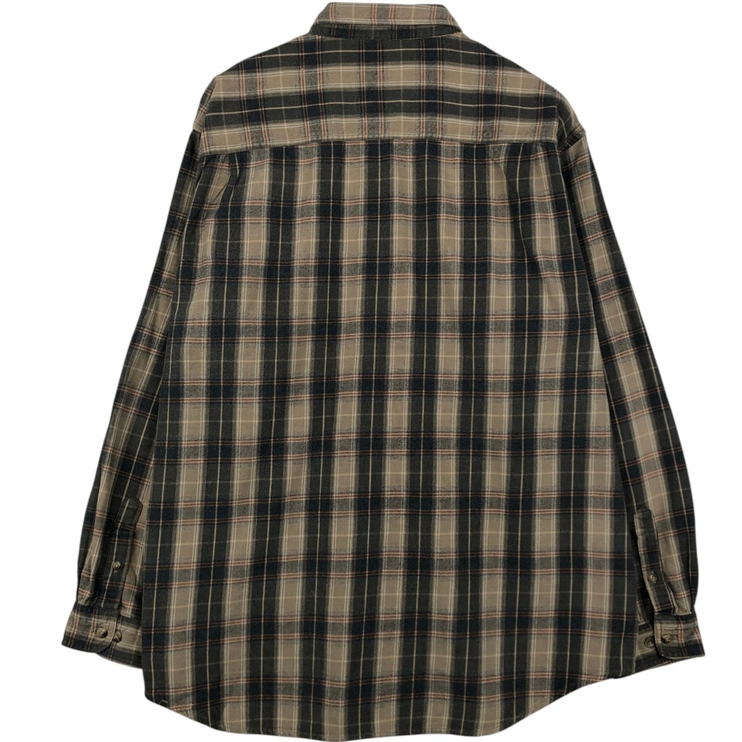 GUIDE SERIES Long-Sleeve Button-Down Flannel Check Shirt, Men's XXL (approx.) cotton gray type Vintage Second Hand