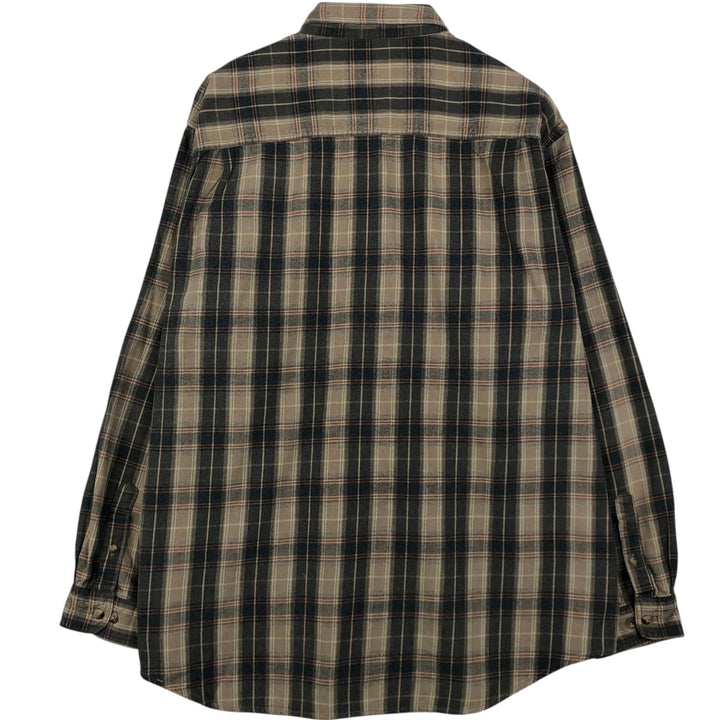 GUIDE SERIES Long-Sleeve Button-Down Flannel Check Shirt, Men's XXL (approx.) cotton gray type Vintage Second Hand