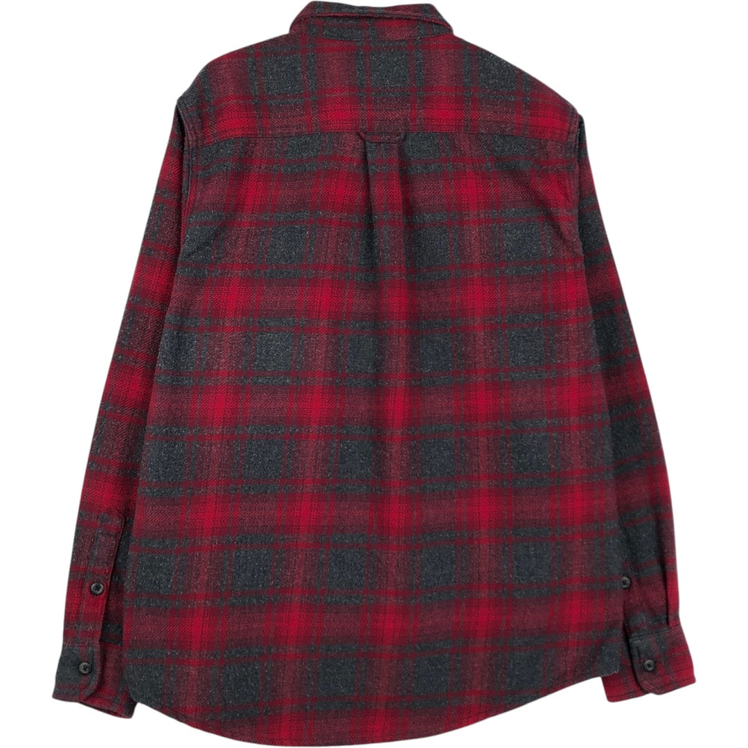 ORVIS Long Sleeve Heavy Flannel Check Shirt, Men's Size M cotton red type Vintage Second Hand